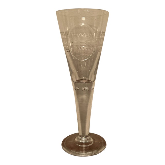 19th Century Georgian Anglo-Irish Etched Glass Vase For Sale