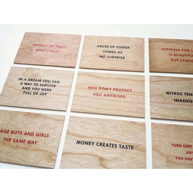 Jenny Holzer, Truisms (Set of 12) 2018 Screenprint on cherrywood postcard Unsigned open edition 3 9/10 × 5 9/10 in | 10 ×...