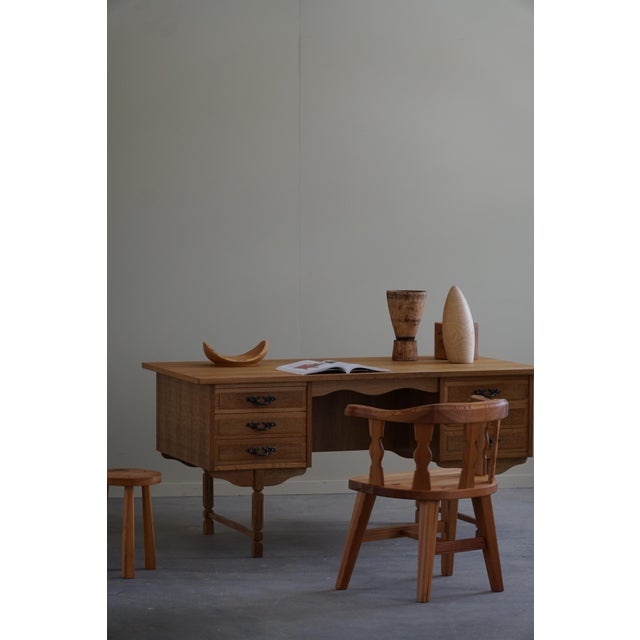 Vintage Danish Freestanding Desk in Oak, 1950s For Sale - Image 3 of 18