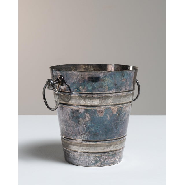 Teal Mid 20th Century France Teal Silver Ice Bucket For Sale - Image 8 of 15