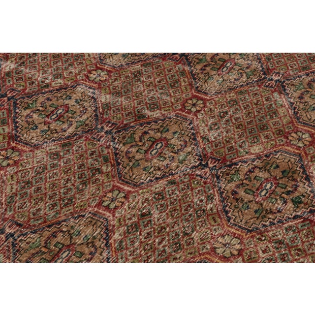 Vintage Turkish Rug, Beige-Brown With All-Over Floral Medallions – Rug & Kilim For Sale In New York - Image 6 of 8