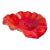 Murano Leaf-Form Red and Persimmon Ashtray or Candy Dish with Gold Flecks, Seguso Style For Sale