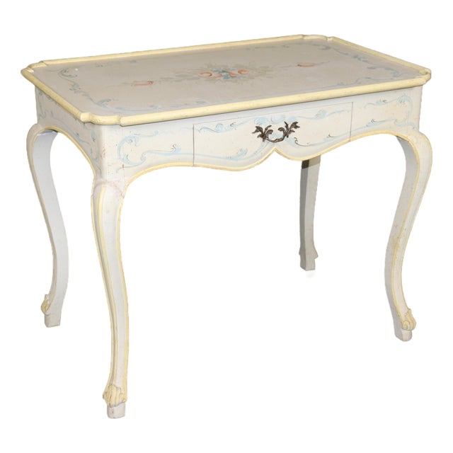 1920's Italian Paint Decorated Venetian Painted Writing Desk For Sale