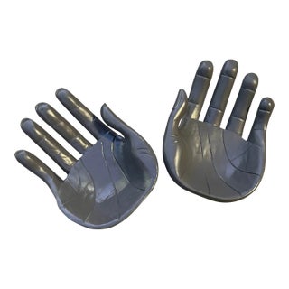 Pair of 1970s Charcoal Gray Hand Bowls For Sale