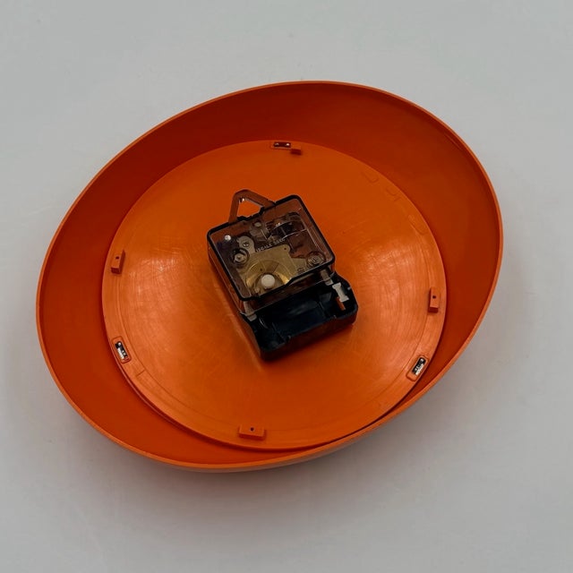 Space Age Orange Wall Clock by Milvox, 1970s For Sale - Image 11 of 13