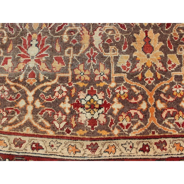 Gray Gray Background Antique Persian Sultanabad With All-Over Floral Design For Sale - Image 8 of 13
