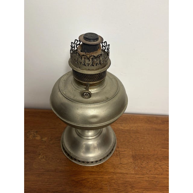 Antique Rayo Center Draft Kerosene Oil Lamp Nickel Plated Missing Tank Cap For Sale In Philadelphia - Image 6 of 14