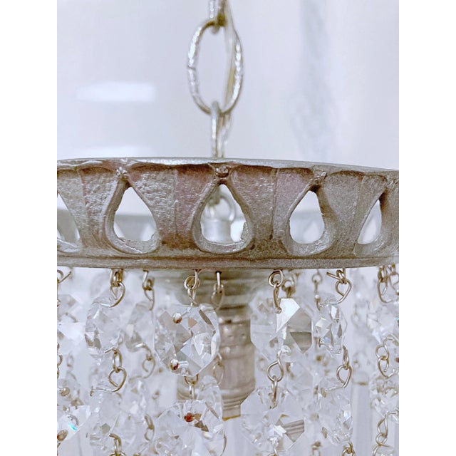 1950s Italian Silver Upside Down Layered Cake Chandelier For Sale - Image 4 of 8
