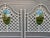Hand painted landscape scenes grace the fronts of these very heavy iron headboards. I would love to decorate an entire...