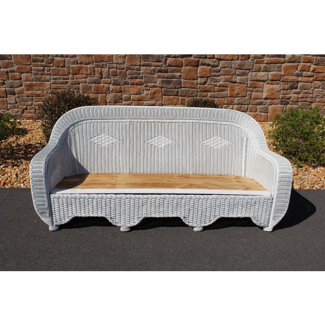 Henry Link Braided Wicker Rattan Sofa For Sale - Image 10 of 18