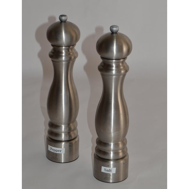 Large Peugeot Paris Stainless Steel Bistro Pepper and Salt Mill For Sale In Miami - Image 6 of 17