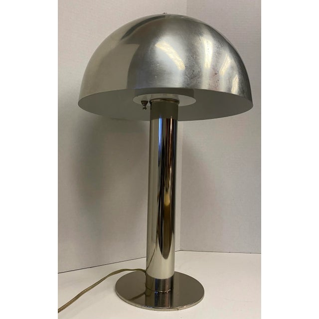 1970s 1970s Laurel Lamp Robert Sonneman Chrome Mushroom Table Lamp With Double Bulb For Sale - Image 5 of 7