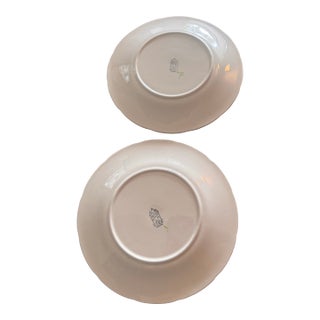 1980s Gien RFB Connoisseur Deauville Textured Salad Plate Limoges Pink Poppies - Set of 8 For Sale