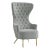 Jezebel Grey Velvet Wingback Chair For Sale