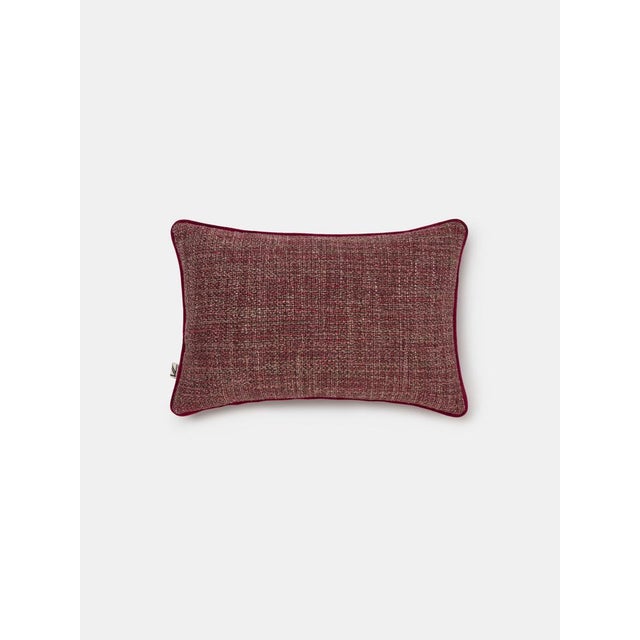 Textured Woven Cushion with Velvet Piping by Villa Como For Sale - Image 6 of 6