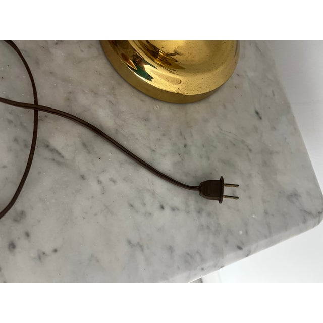 Mid-Century Modern 1970s Brass Tulip Style Lamp With Glass Shade For Sale - Image 3 of 12