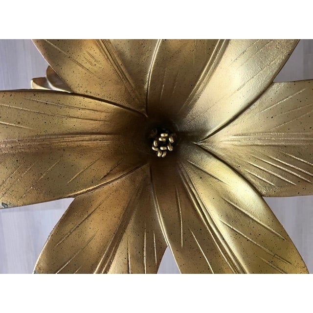 Mid-Century Modern Mid-Century Arthur Court Style Drexel Gold Lilly Side Table For Sale - Image 3 of 6