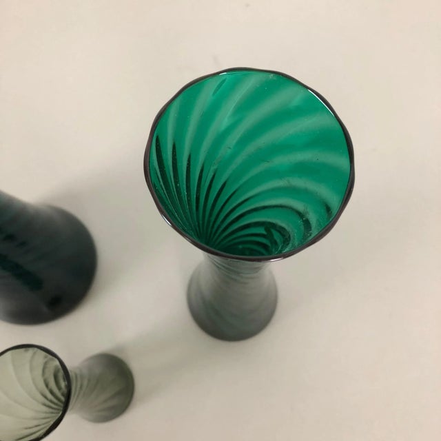 German Hand Blown Crystal Glass Vases by Alfred Taube, 1960s, Set of 3 For Sale - Image 10 of 16