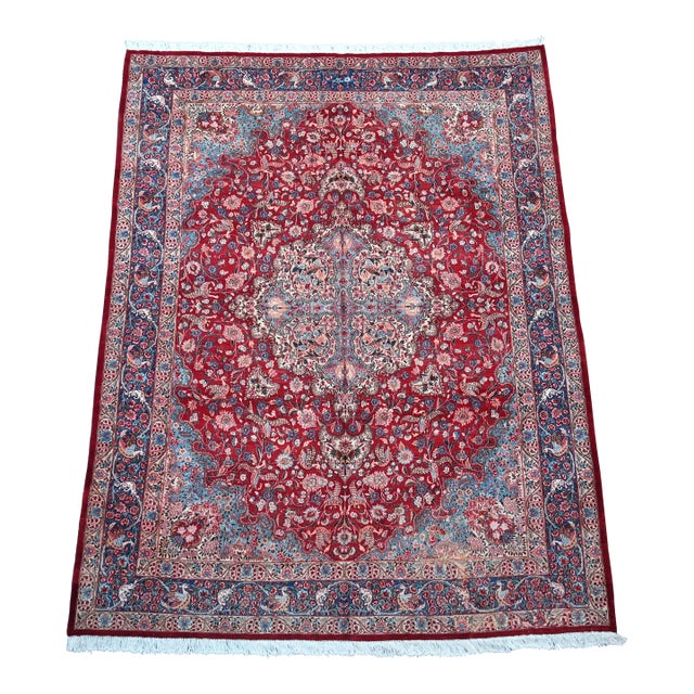 1960s Persian Tabriz Hand Knotted Rug 10x13 For Sale