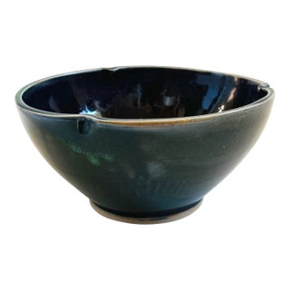 Green and Purple Vintage Studio Pottery Bowl For Sale