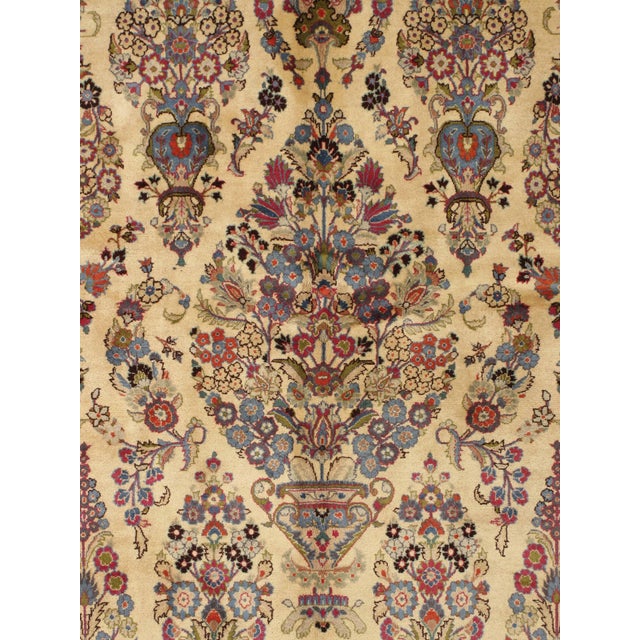 Persian Vintage Hand-Knotted Persian Kashmar Rug 6'3" X 10' For Sale - Image 3 of 4