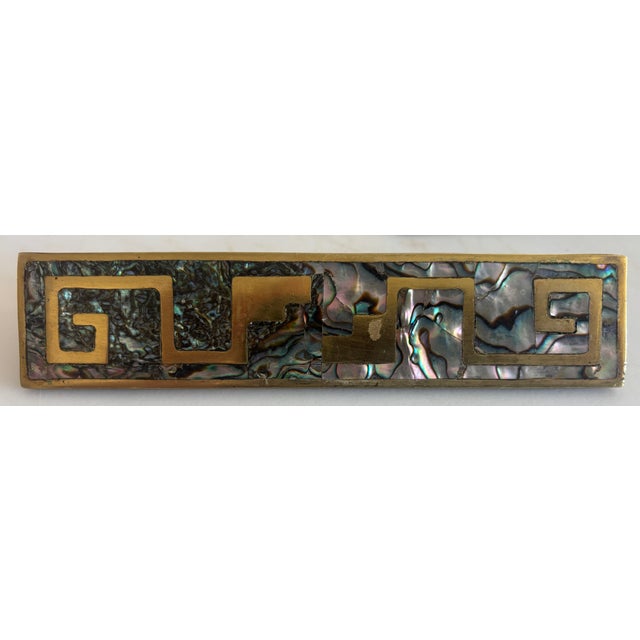 Brass 1950s 6 Brass Inlay Cabinet Pulls in the Style of Los Castillo For Sale - Image 8 of 13