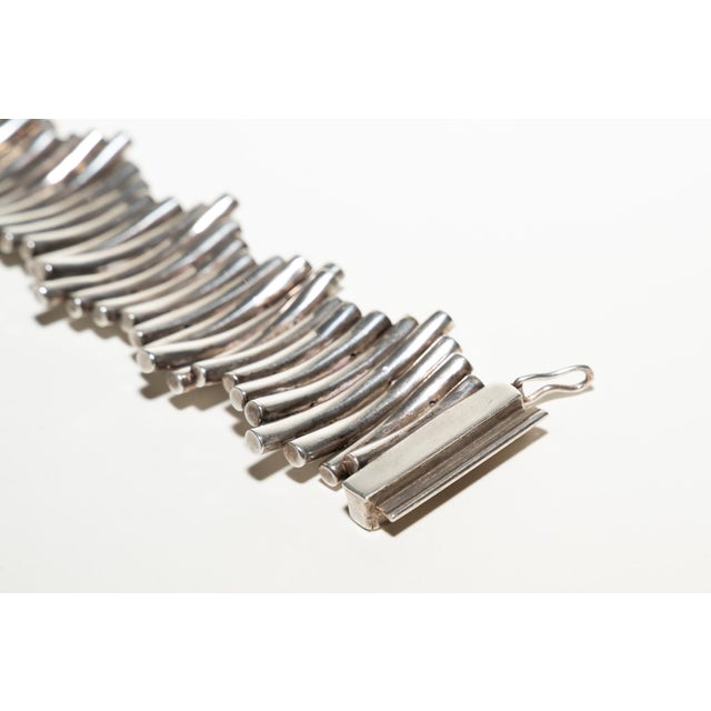 Vintage Sterling Silver Modernist Sculptural Cuff Bracelet, 1960's For Sale - Image 12 of 14