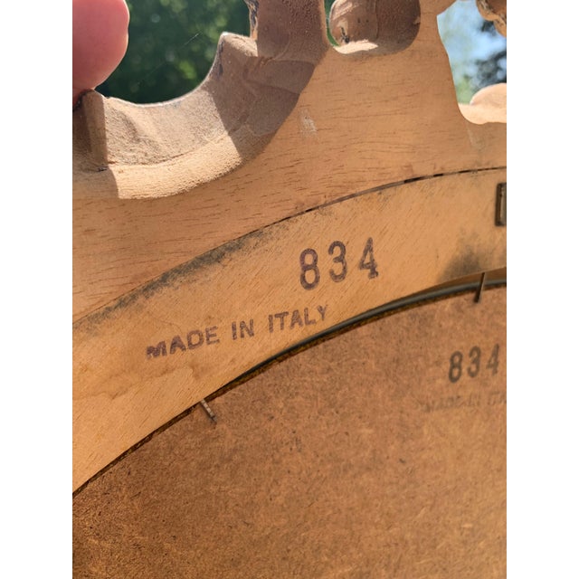 Glass Mid 20th Century Chelini Giovannini Baroque Style Carved Mirror For Sale - Image 7 of 10