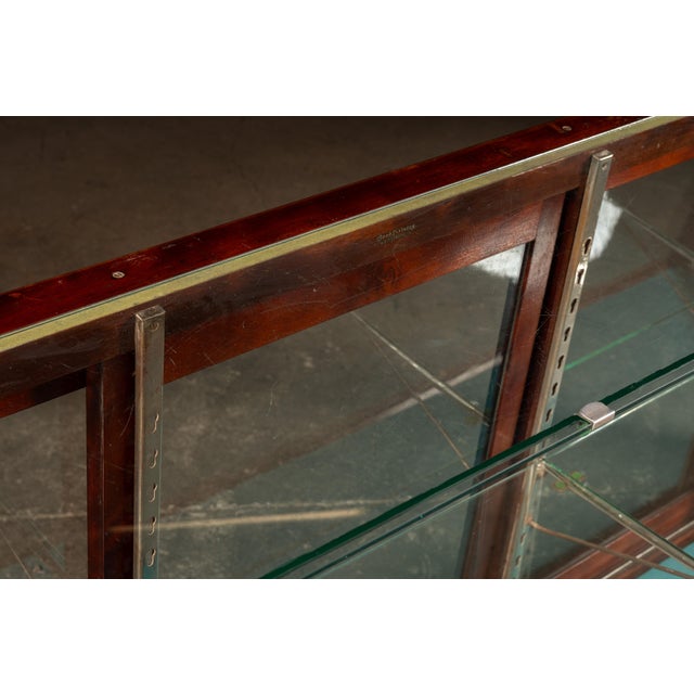 Brown Circa 1920 W.B. McLean Mahogany and Glass Commercial Display Showcase For Sale - Image 8 of 13