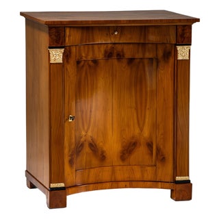 Biedermeier Demi-Cabinet With Pilasters, Circa 1820 For Sale