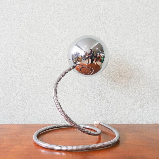 Space Age Serpente Chrome Table Lamp attributed to Goffredo Reggiani, Italy, 1970s For Sale - Image 12 of 16