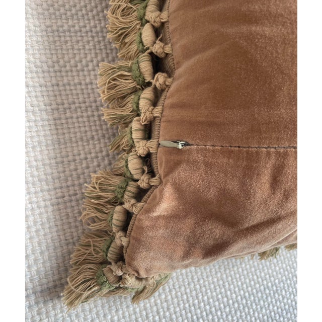 Textile Antique Aubusson and Velvet Pillow For Sale - Image 7 of 7