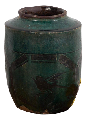 Antique Glazed Ceramic Vase