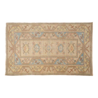 Vintage Floral Turkish Wool Carpet For Sale