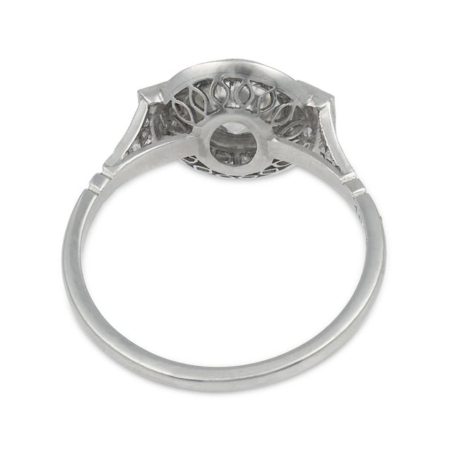 Art Deco Style Diamond Platinum Engagement Ring, Size 7 For Sale In Los Angeles - Image 6 of 6