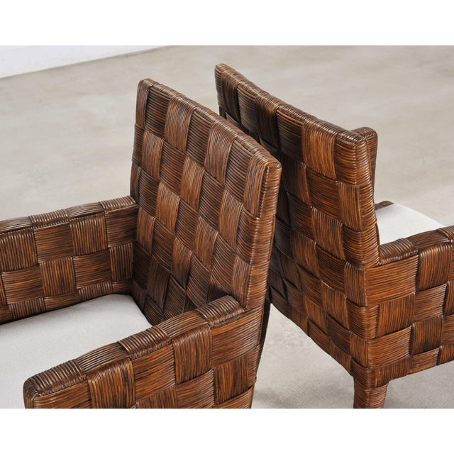 Set of Four John Hutton for Donghia Block Island Cane Armchairs For Sale - Image 9 of 18