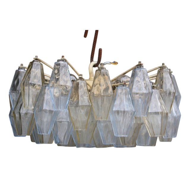 Chandelier by Carlo Scarpa for Venini Poliedro, 1950s For Sale