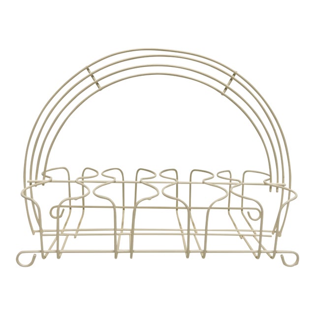 Mid Century Modern White Metal 8 Drinks Caddy For Sale