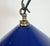 Mid-Century Modern Industrial Cobalt Blue Enamel Factory Pendant Lamp, 1950s For Sale - Image 3 of 16