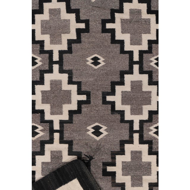 Gray Vintage Circa 1950 in the Navajo Style 3ft 4in X 5ft 4in For Sale - Image 8 of 8