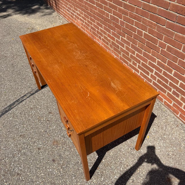 Domino Møbler Danish Modern Teak Executive Desk | Mid Century Modern Partner’s Writing Desk For Sale In Cleveland - Image 6 of 11