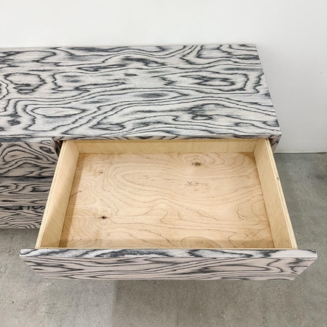 Vintage 80s Postmodern Dresser Ettore Sottsass Veneer | Memphis Style Retro Furniture For Sale - Image 10 of 12