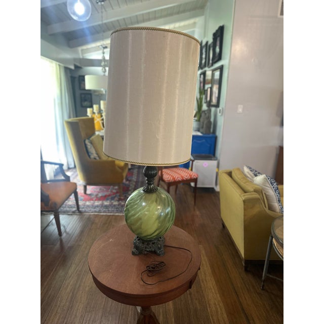 1960s Hollywood Regency Glass Lamp For Sale - Image 4 of 6