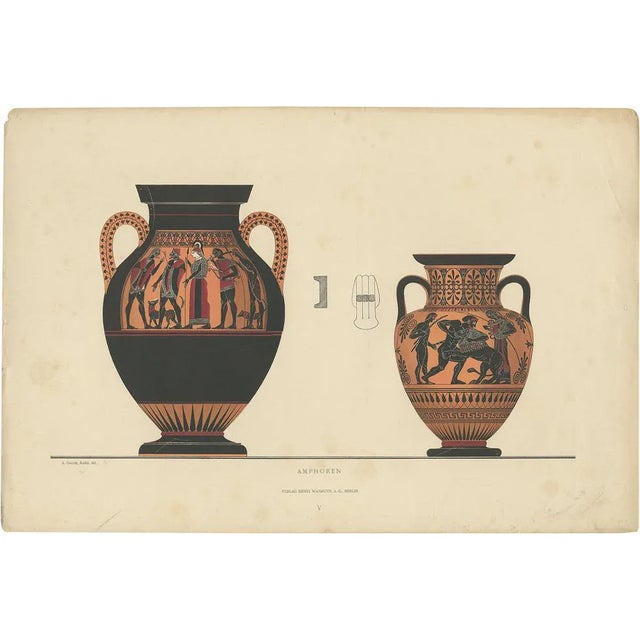 Albert Genick, Greek Ceramic Amphoren, 1883, Paper For Sale