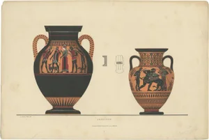 Albert Genick, Greek Ceramic Amphoren, 1883, Paper