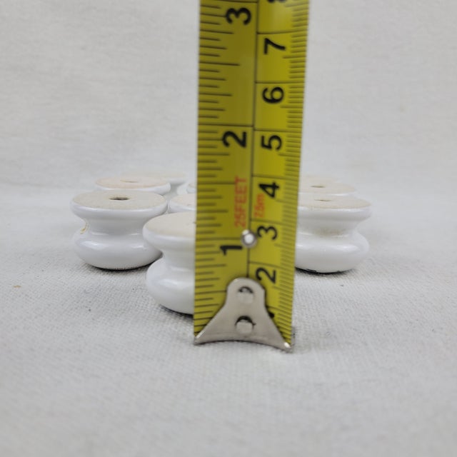 10pc Vintage Ceramic Drawer Pulls Knobs Hyacinthus Orientalis Floral White For Sale - Image 6 of 7