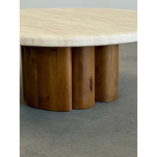 Contemporary Late 20th Century Travertine Coffee Table For Sale - Image 3 of 10