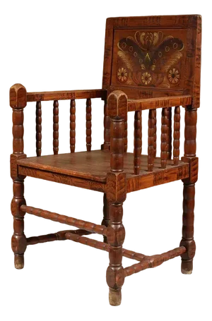 Swedish Scumble Painted Pine Bobbin Armchair, 1920s