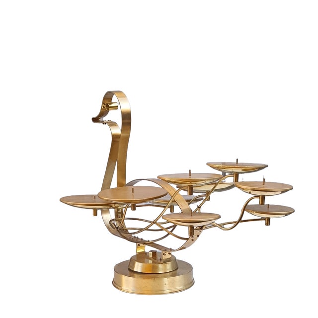 Large Swan-Shaped Brass Cake Holder, 1970s For Sale - Image 10 of 12