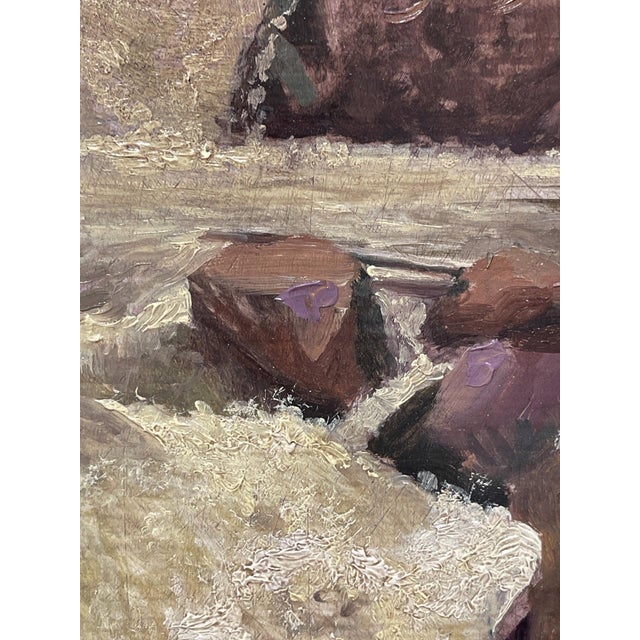 Realism Rushing Water by Diego Glazer | Oil on Panel Painting of a flowing river through rocks For Sale - Image 3 of 5